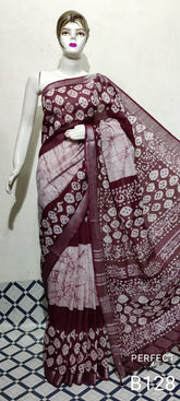 Cotton linen batik print saree Husain